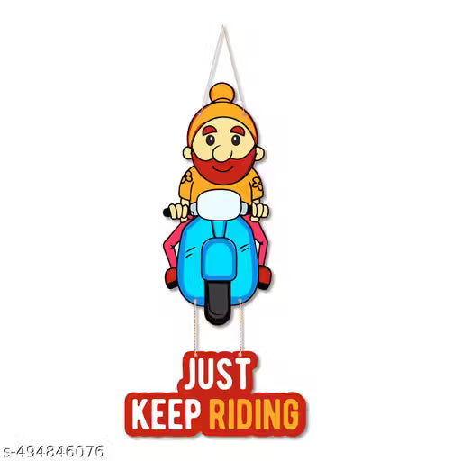 Attractive Just Keep Riding Wooden Wall Hanging Decoration for Home