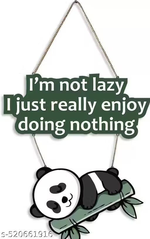 Lazy Panda Cutest Wooden Decorative Wall Hanging For Home Decoration